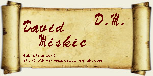 David Miškić vizit kartica